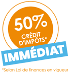 50% de crédit d'impôt immédiat